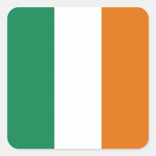 Irland Flaggenaufkleber Quadratischer Aufkleber (Vorderseite)