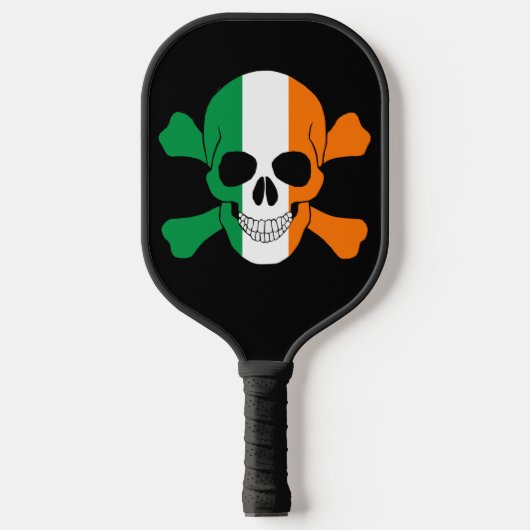 Irland - Flaggenschädel und -kreuze Pickleball Schläger (Vorderseite)