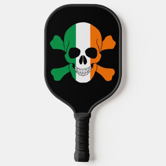 Irland - Flaggenschädel und -kreuze Pickleball Schläger (Rückseite)