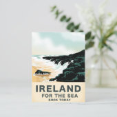 Irland "For Sea" Nautical travel poster Postkarte (Stehend Vorderseite)
