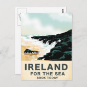 Irland "For Sea" Nautical travel poster Postkarte (Vorne/Hinten)