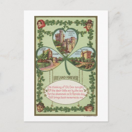 Irland Forever - Cork und Killarney Castles Postkarte (Vorderseite)