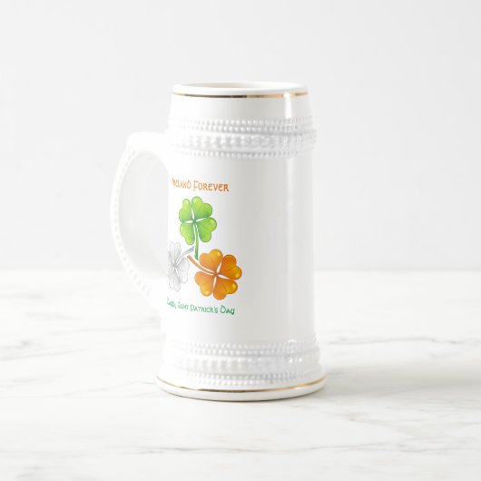 Irland Forever Lucky Kleeblatt Bierglas (Vorderseite Links)