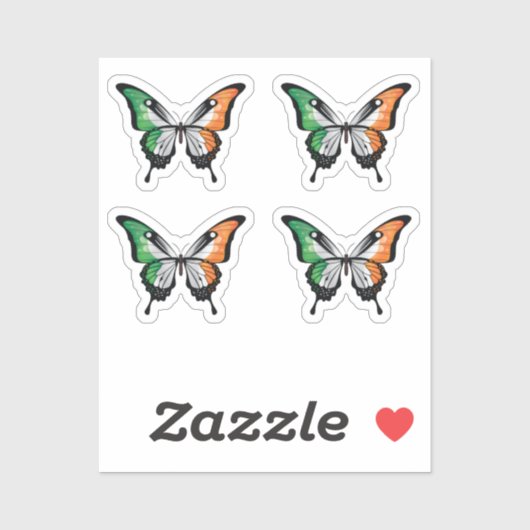 Irland Frack Butterfly Flag Aufkleber (Blatt)