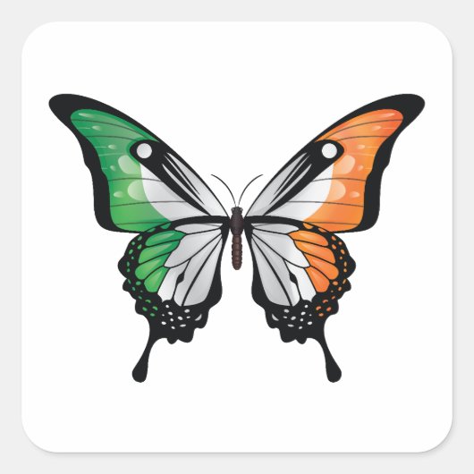 Irland Frack Butterfly Flag Quadratischer Aufkleber (Vorderseite)