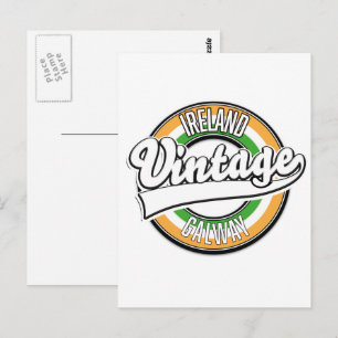 Irland Galway Vintage-Logo Postkarte
