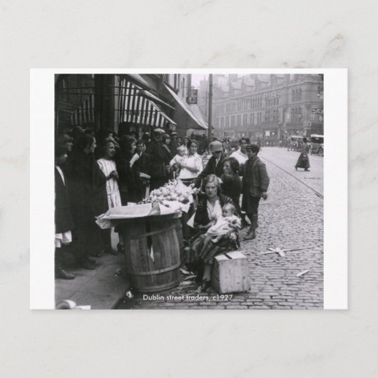 Irland - Georges Street-Händler c1927 Dublin Postkarte (Vorderseite)