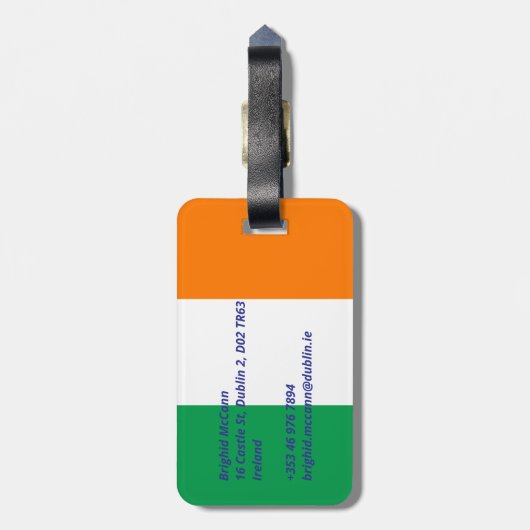 Irland Gepäckanhänger (Rückseite vertikal)