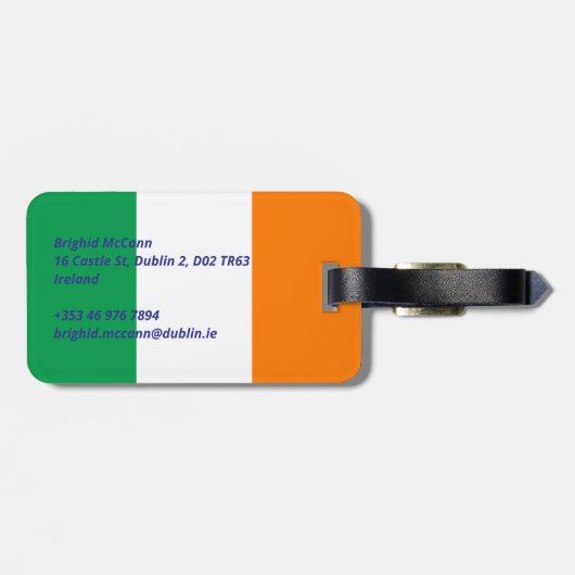 Irland Gepäckanhänger (Rückseite horizontal)