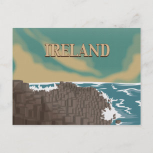 Irland Giants Causeway Reiseplakat Postkarte