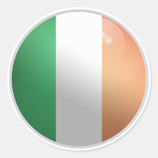 Irland Glossy Circle Flag Runder Aufkleber (Vorderseite)