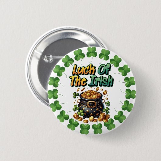 Irland-Glück Button (Vorne & Hinten)