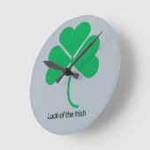 Irland Glück Runde Wanduhr (Winkel)