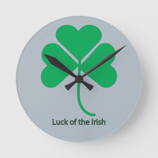 Irland Glück Runde Wanduhr (Vorderseite)