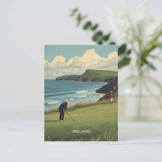 Irland Golfing Postkarte (Stehend Vorderseite)