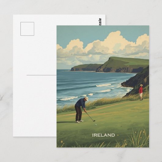 Irland Golfing Postkarte (Vorne/Hinten)