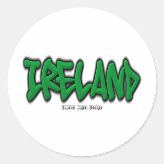 Irland Graffiti Runder Aufkleber (Vorderseite)
