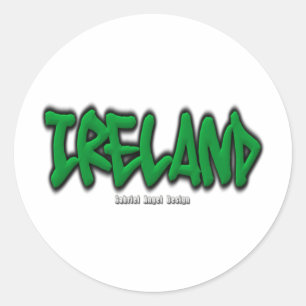 Irland Graffiti Runder Aufkleber