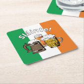 IRLAND Great Irish Beer Sláinte! Rechteckiger Pappuntersetzer (angewinkelt)