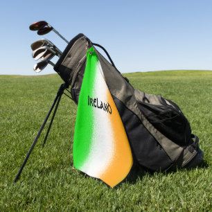 Irland grün - weiß - orange irische Flaggen Streif Golfhandtuch