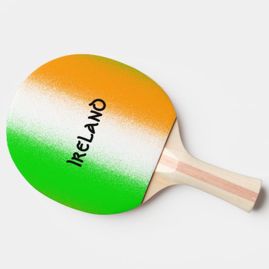 Irland grün - weiß - orange irische Flaggen Streif Tischtennis Schläger (Seitenansicht)