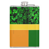 Irland - grüne Kleeblätter, Monogramm/Initialen 11 Flachmann (Rückseite)