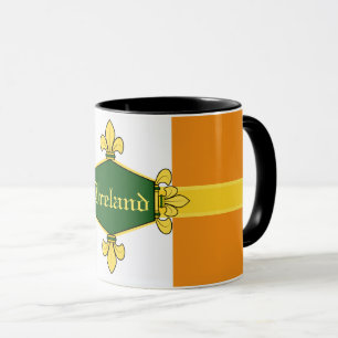 Irland - grüne Kleeblätter, Monogramm/Initialen 1 Tasse