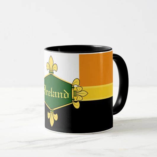 Irland grüne Kleeblätter, Monogramm/Initialen 1a h Tasse (VorderseiteRechts)