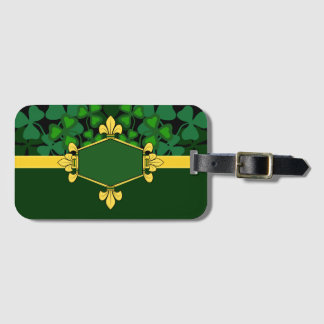 Irland - grüne Kleeblätter, Monogramm/Initialen 5 Gepäckanhänger