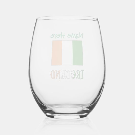 Irland - Grüne Persönlichkeit unter irischer Flagg Weinglas Ohne Stiel (Rückseite)