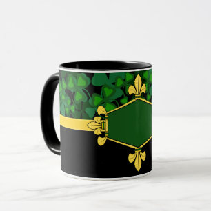 Irland grüne Shamrocks, Monogramm/Initialen hinzuf Tasse