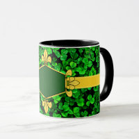 Irland grüne Shamrocks, Monogramm/Initialen hinzuf