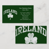 Irland, Grunge-Art-KleeblattVarsity Visitenkarte (Vorne/Hinten)