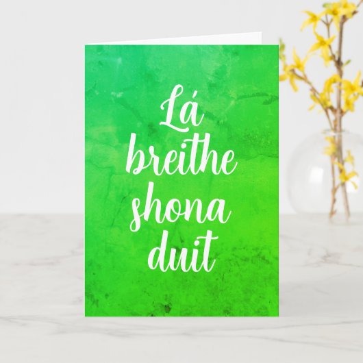 Irland "Happy Birthday" in Irish Language Card Karte (Gelbe Blume)