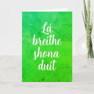Irland "Happy Birthday" in Irish Language Card Karte