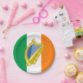 Irland, Harfe, irische Flagge - Party, Hochzeit /T Pappteller (Party)