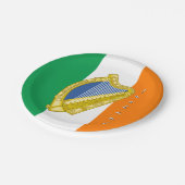 Irland, Harfe, irische Flagge - Party, Hochzeit /T Pappteller (Schrägansicht)