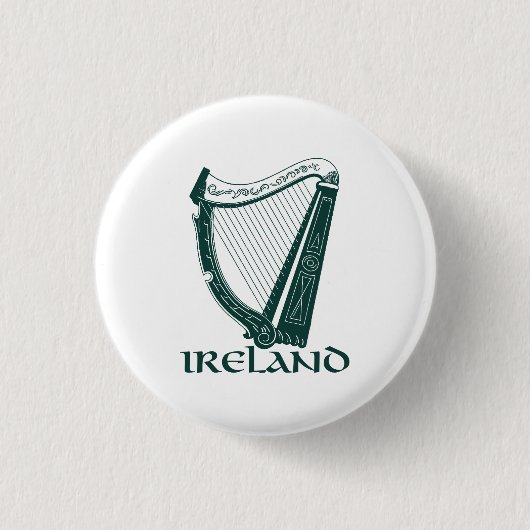 Irland-Harfen-Entwurf, irische Harfe Button (Vorderseite)
