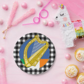 Irland Harnplatte, Büffel kariert & irische Flagge Pappteller (Party)