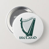 Irland Harp Design, Irish Harp Button (Vorne & Hinten)