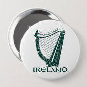 Irland Harp Design, Irish Harp Button (Vorne & Hinten)