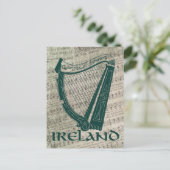 Irland Harp Design, Irish Harp Postkarte (Stehend Vorderseite)