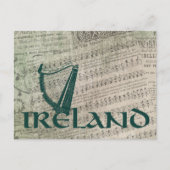 Irland Harp Design, Irish Harp Postkarte (Vorderseite)