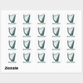 Irland Harp Design, Irish Harp Quadratischer Aufkleber (Blatt)
