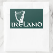 Irland Harp Design, Irish Harp Rechteckiger Aufkleber (Tasche)