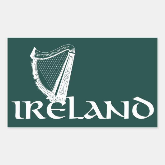 Irland Harp Design, Irish Harp Rechteckiger Aufkleber (Vorderseite)