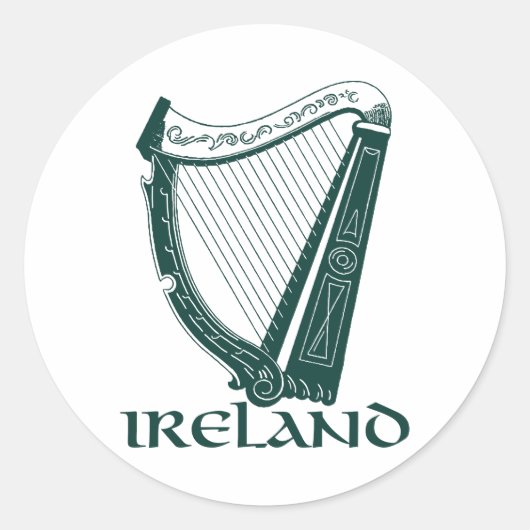 Irland Harp Design, Irish Harp Runder Aufkleber (Vorderseite)