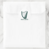 Irland Harp Design, Irish Harp Runder Aufkleber (Tasche)