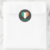 Irland Herzenflagge Runder Aufkleber (Tasche)