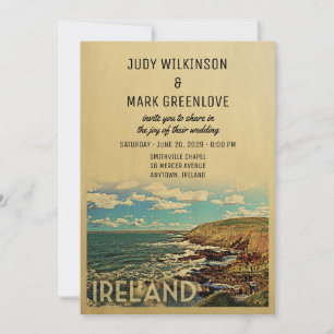 Irland Hochzeits-Einladung Vintage Mitte des Jahrh Einladung